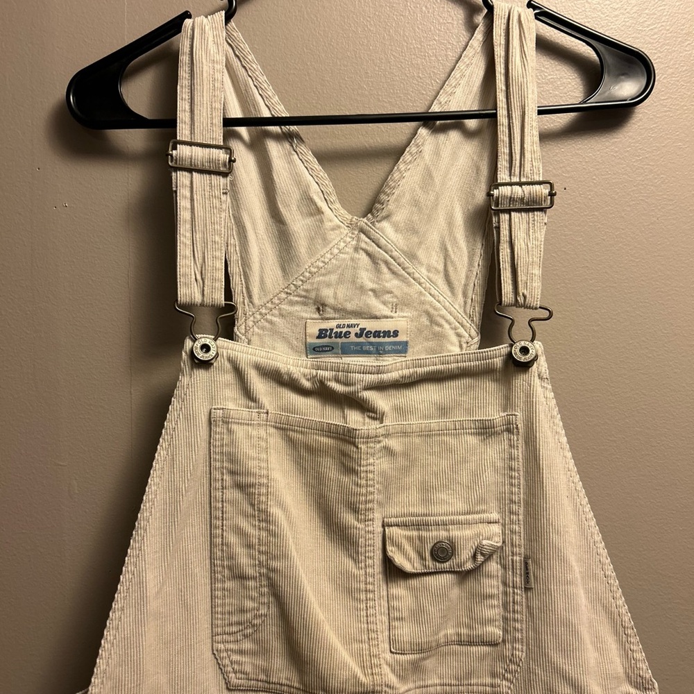 Vintage Old Navy Cream Corduroy Overalls